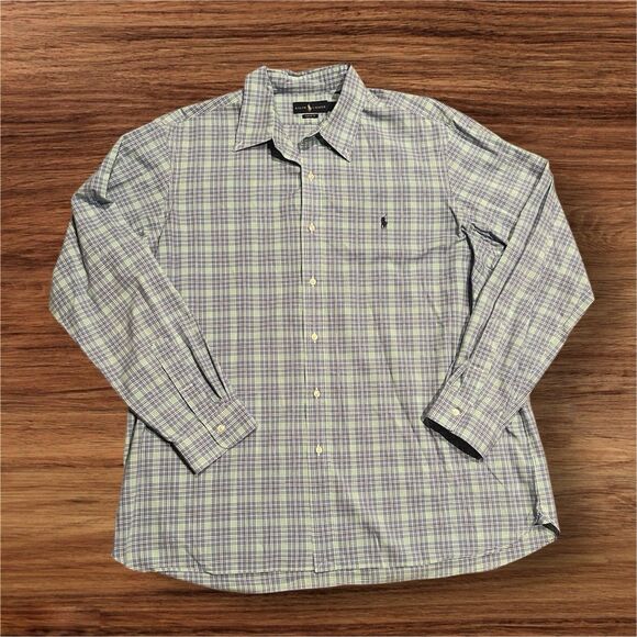 Ralph Lauren Blue And Green Plaid Classic Fit Shirt Men's Size 2XL - Picture 1 of 7